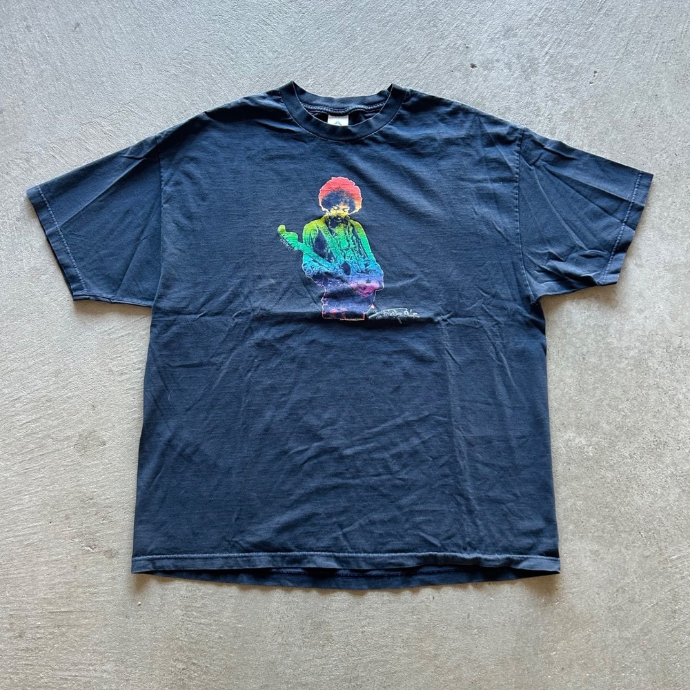 Vintage Jimi Hendrix Shirt Adult XXL‎ Navy Blue Rock Music Foundation Community